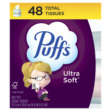 Puffs Ultra Soft Non-Lotion Facial Tissues  1 Cube  48 Tissues Per Box