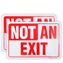 Enjoyist 2er-Pack Not an Exit -Schild, 25,4 x 17,8 cm, 0,04 Zoll, reflektierendes Aluminiumschild, rostfreies Aluminium, UV-geschutzt und wetter