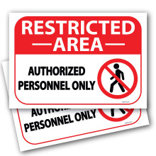 (2-pack) Stickers voor borden met beperkte gebieden | Geen toegangsbord | Alleen geautoriseerd personeel betreden Sticker | Geen toegangsbord | 7 x 1