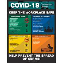 Safety Poster COVID-19 Safety Poster  Keep The Workplace Safe  Laminated  22"""" x 17""""