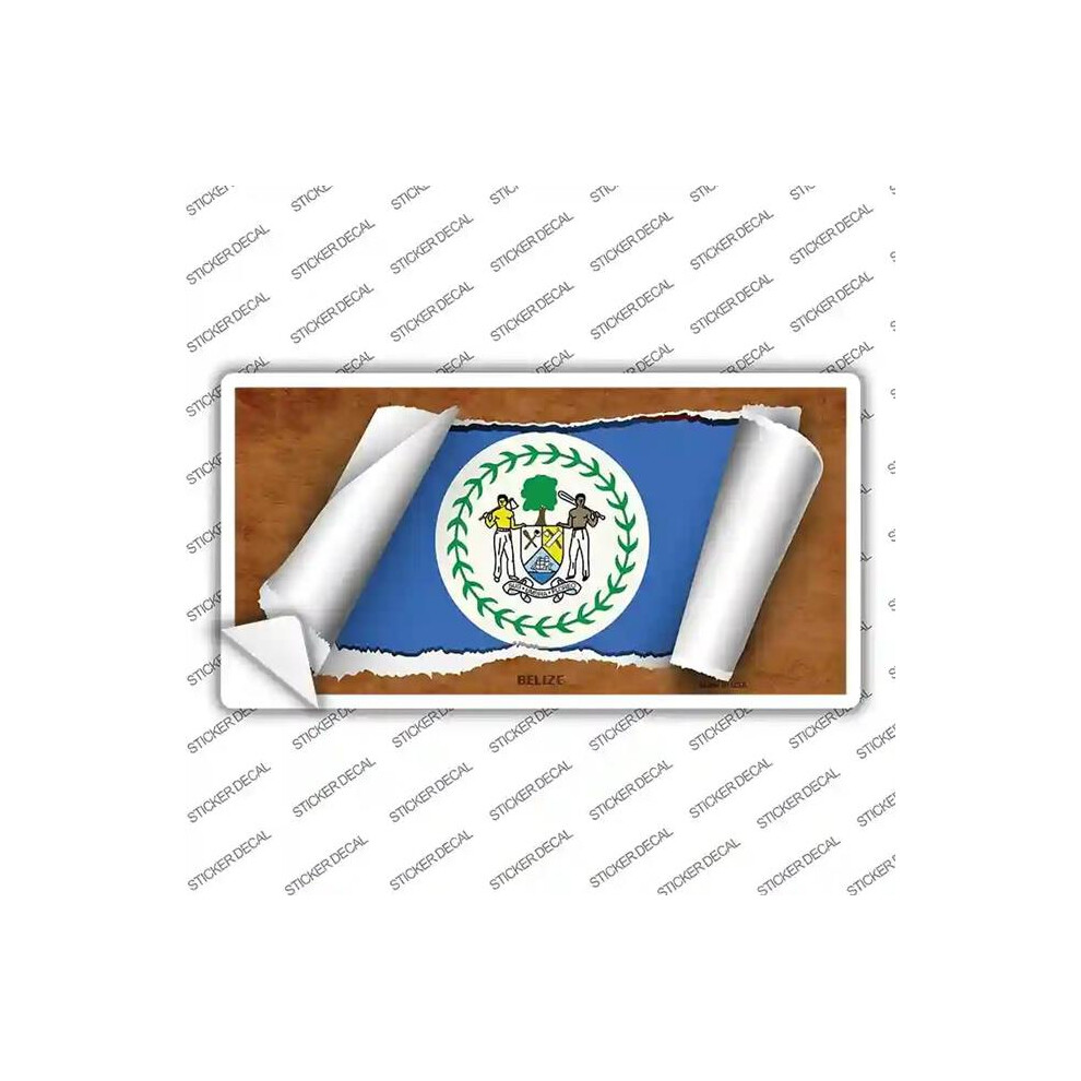 Smart Blonde Lp-9095S-L Belize Flag Scroll Novelty Sticker Decal - Large 792636458491