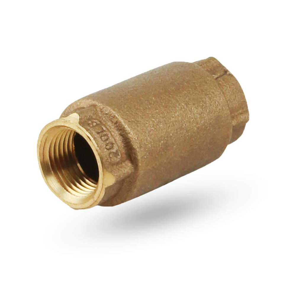 Midline Valve 372U234 Inline Spring Loaded Check Valve Backflow Prevention Lead-Free 1/2 In. Fip Connections Cast Brass 804595103067
