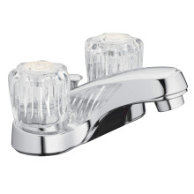 Aqua Vista 10-B421-AV Two Handle Bathroom Sink Faucet Polished Chrome with Acrylic Round Knobs