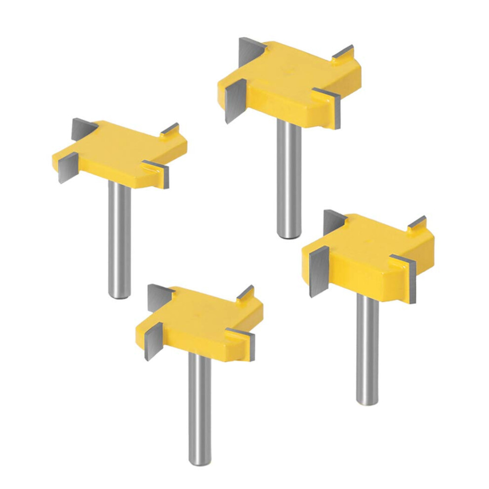 Saipe, Fresa Per Spianatura Di Lastre Con Punta In Carburo, Gambo Da 1/4"""" Per Cnc, Set Di 4 Utensili Per Lavorazione Del Legno-image