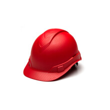 Capacete Pyramex Ridgeline estilo bon com catraca de 4 pontos e padro vermelho fosco