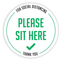 Please Sit Here Sticker | S?deskilt Social Distancering | M?rkater til social distancering. 20 Pakke. 4 TOMMER