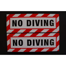 (2 Pack) No Diving Vinyl Stickers Decals 10"""" X 3.5"""" Each (X2PS 81)