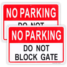 2er-Pack Schild    Parken verboten, Tor nicht blockieren   , 30,5 x 20,3 cm, reflektierendes Aluminiumschild, rostfreies Aluminium, UV-gesch   tzt und