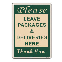 Please Leave Deliveries and Packages Here Thank You Signs 10 x 14 Inches Package Delivery Sign Metal Reflective Sturdy Rust Aluminum Waterproof Easy