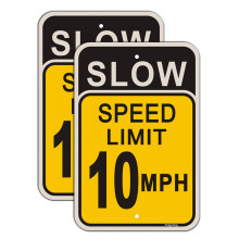 2 Pack Snelheidslimiet 10 MPH Bord Langzaam Rijden Bord 18 x 12 Inch Verkeersbord