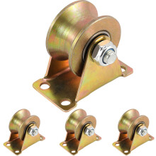 ZOENHOU 4 STUKS 2 Inch 660 LB 45 # Stalen U Groef Wiel Katrol Schuifpoortrollen met Beugel Zware Stijve Zwenkmachine voor Omgekeerde Baan Rolpoort In