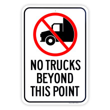 Grand pas de camions au-dela de ce point Signe 18 """" x 12 """" .040 Signe reflechissante en aluminium rouille sans aluminium-UV protege et resistan