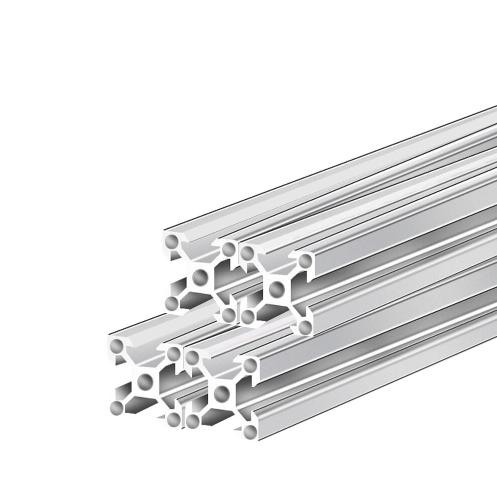 Aoje Link Silver 2020 Aluminum Extrusion Profile Four Holes Linear Rail 2020 Aluminum Profile Frame Machine DIY 3D Printer Workbench CNC 300mm 4PCS Si
