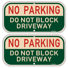 2 Pack ohne Parkpltze blockieren kein Auffahrtschild 12 x 6 Zoll nicht blockieren das aktive Auffahrtschild Metall Reflexion Rost Aluminium Wett