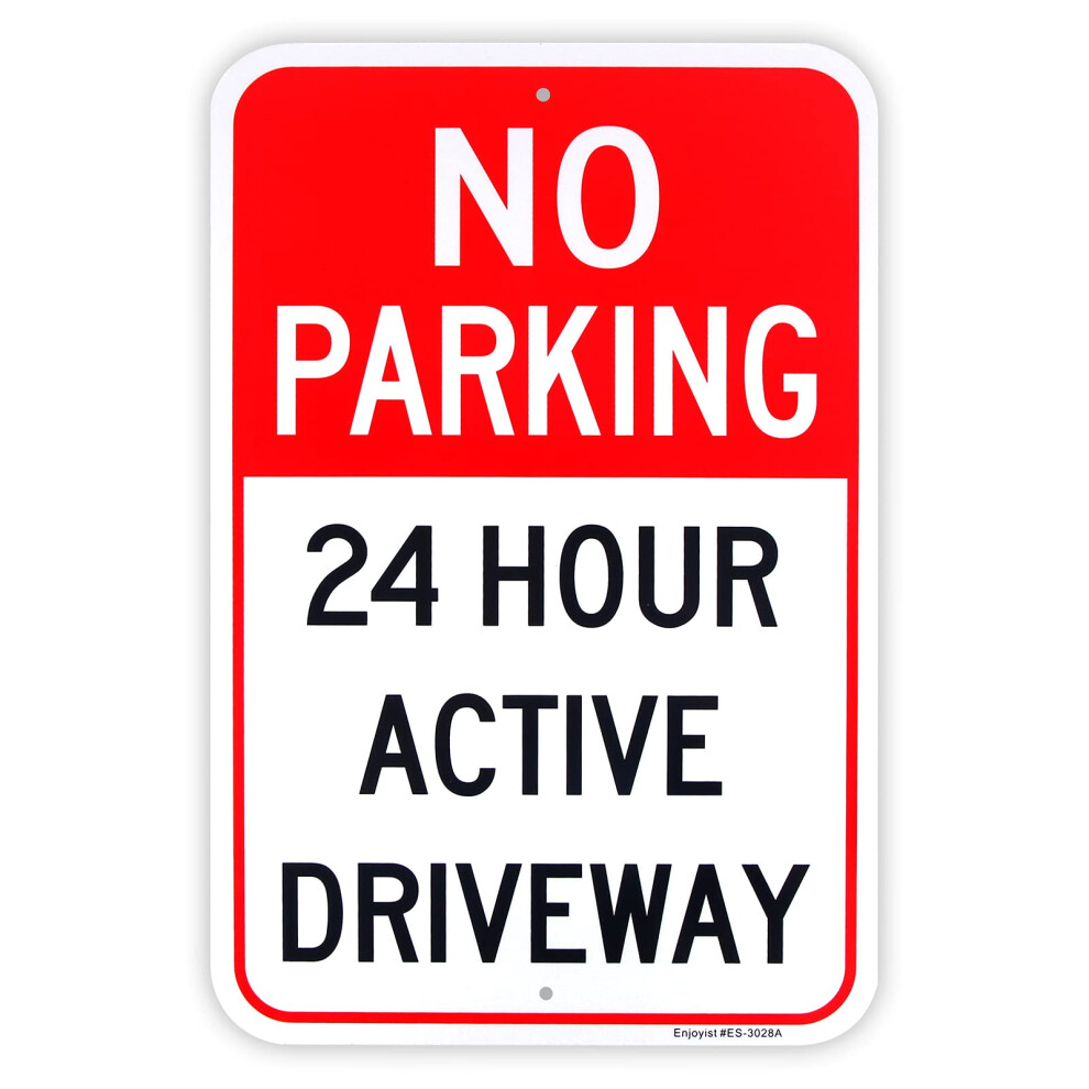Large No Parking 24 Hour Active Driveway Sign  18""""x 12"""" .04"""" Aluminum Reflective Sign Rust Free Aluminum-UV Protected and Weatherproof-image-OPC-PGC6226-NEW