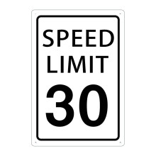 KONEDMIX Snelheidslimiet 30 mph Langzaam rijden-bord Waarschuwing Verkeersbord Weg-/straatbord 8x12 inch