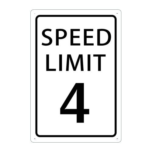 Limite de velocidade 4 sinal metal mph aviso lento trfego estrada sinal de rua 8x12 polegadas