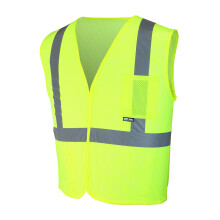 Safety Works Bezpecnostn vesta ANSI trdy II s vysokou viditelnost Lehk a prodyn 2 kapsy Zapnn na such zip Jedna velikost pro vetinu Lime (