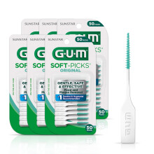 GUM Soft-Picks Original, einfach anzuwendende Zahnstocher f   r die Zahnreinigung, gesunde Einweg-Interdentalb   rsten mit praktischer Tragetasche, v