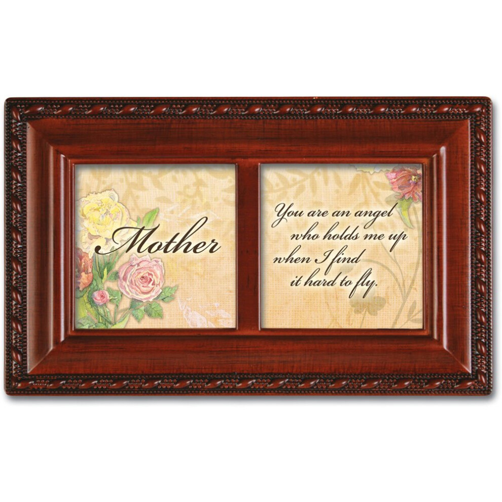 Jardin De Cottage M Re Ange Me Soutient Bois Garniture De Corde Bijoux Bo Te Musique Joue Illumine Ma Vie-image