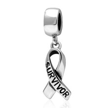 ARTCHARM Survivor Ribbon Visac prvesek - 925 mincovn strbro - vhodn nramky Dmsk prvesky