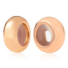 2ks Rondelle Spacer Charm Sterling Silver Clip Stopper Bead pro nramky Pandora Charm (A Rose Gold)