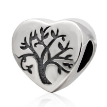 Lamoony Charm Sterling Silver Tree of Life Heart Charm Family Love Charm vhodn pro nramek Pandora (D)