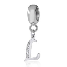 A-Z Letter Charm 925 Sterling Silver Abeceda Abeceda L Psmenka Charm Slova Charm Anniversary Charm Vnocn kouzlo pro Pandora Charm nramek (L)