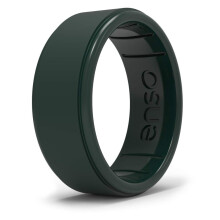 Enso Rings Classic Rise Silikonering - Tidl?s med et Twist - Fremstillet i USA - Komfortabel ?ndbar og sikker (Forest Green 13)