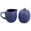 Blue Ceramic Creamer and Sugar Service Set with Lid 1