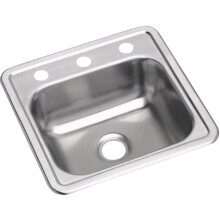 Elkay D115163 Dayton Kitchen Sink  15 x 15 with 3.5"""" Drain Hole  Satin