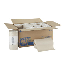 Asciugamano in rotolo di carta perforata riciclata Pacific Blue Basic a 2 veli di GP PRO (Georgia-Pacific) Marrone 28290 250 fogli per rotolo 12