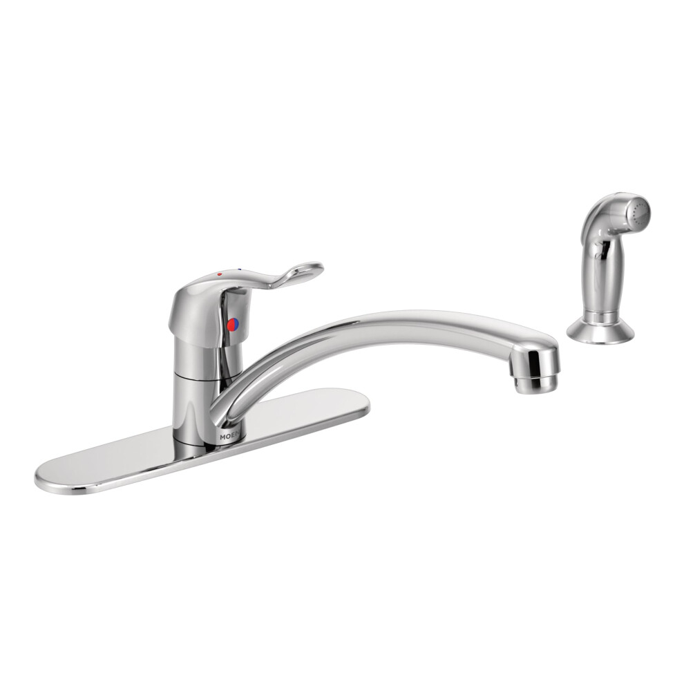 Photos - Tap Moen 8717 Commercial M-Dura Single-Mount Kitchen Faucet with 12-Inch Spout Reach and Side Spray 1.5-gpm Chrome 