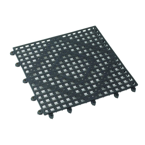 Winco Interlocking Bar Mat 12 x 12-tommer Dark Smoke Black Medium