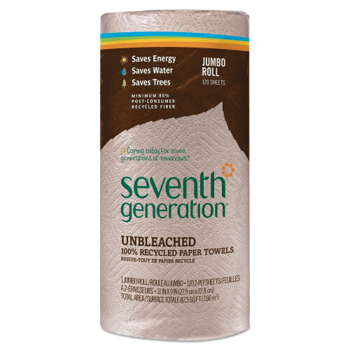 Χαρτοπετσέτες Seventh Generation 100% Ανακυκλωμένες Καφέ 2-Πλευρές Jumbo 120 Φύλλα