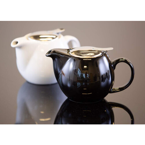 Service Ideas TPCV16WH Teapot  Ceramic  16 oz.  Oval  White 1