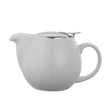 Service Ideas TPCV16WH Teapot Ceramic 16 oz. Oval White
