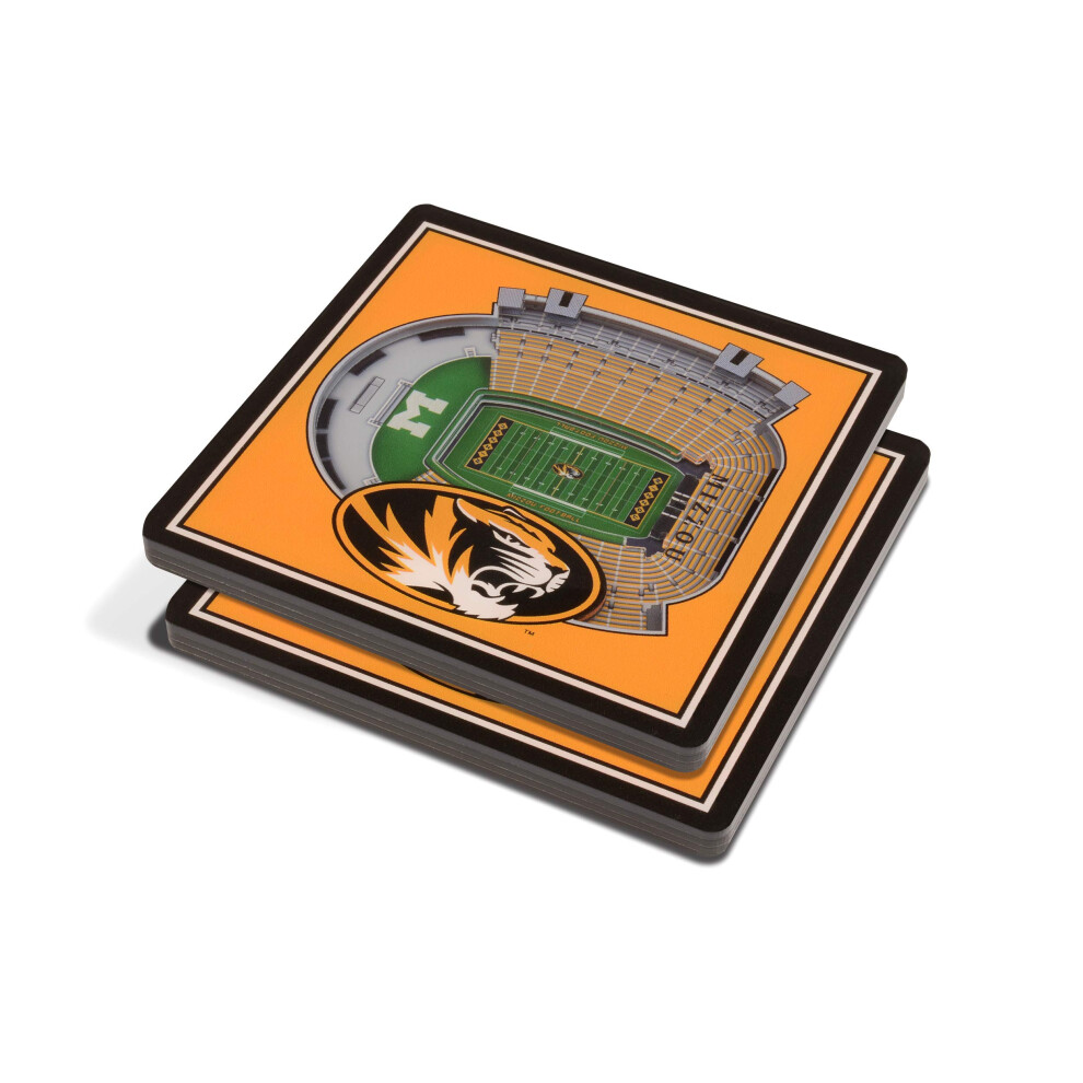 Youthefan Ncaa Missouri Tigers 3D Stadiumview Coasters - Faurot Field At Memorial Stadium-image
