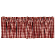 Home Collection by Raghu Barn Red/Nutmeg Heritage House Check Valance 72 by 15.5-Inch (VL100017)