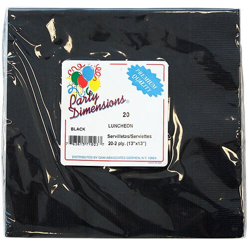Party Dimensions Luncheon  Black 20 Count Napkin 2