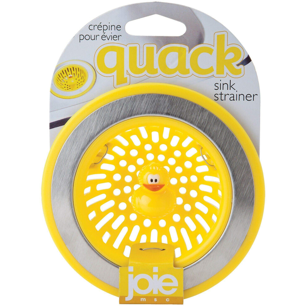 MSC International 11001 Joie Quack Kitchen Sink Strainer Basket  Stainless Steel and BPA-Free Plastic  Duck  Yellow