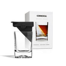 Corkcicle Premium Whiskey Wedge Old Fashioned -lasi silikonimuotilla 9 oz - T  ydellinen viski-, tequilamocktail- ja muiden juomien j    hdytt  misee