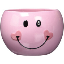 Roze Smiley Happy Face Snoepschaal/plantenbak met hart