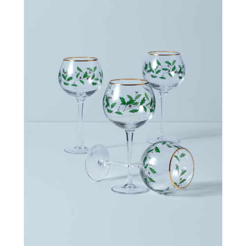 Lenox 856101 Holiday 4-Piece Wine Glass Set  Christmas Dinnerware  Hosting 2