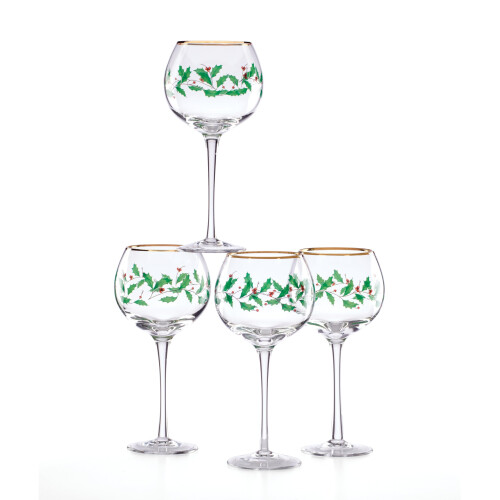Lenox 856101 Holiday 4-Piece Wine Glass Set  Christmas Dinnerware  Hosting 1