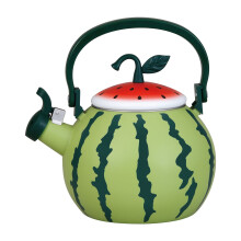 Visslande tekokare fr spis Emalj p stltekanna Supreme Housewares Vattenmelon Design Tekanna Vattenkokare Sta kkstillbehr Teteras (1,6 Quart