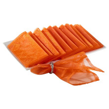 Fennco Styles Sorbet Collection Elegante pure organza 20 x 20 inch stoffen servetten set van 12 - oranje dinerservetten voor bruiloftsbanketten, spec