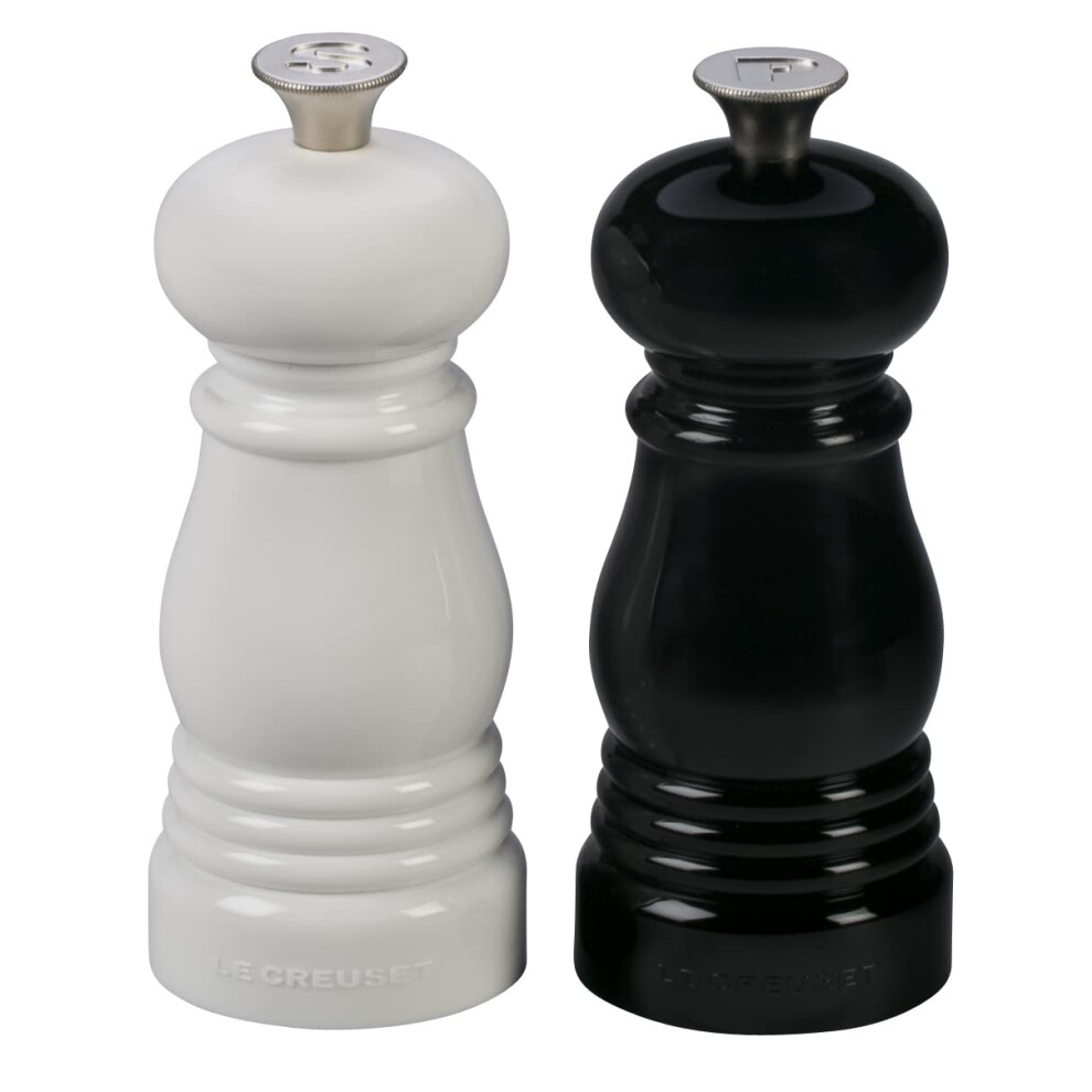 Photos - Condiment Set Le Creuset Petite Salt and Pepper Mill Set 5"""" x 2"""" each Black and White MG510-BW