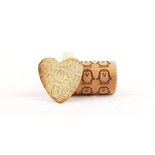 Penguins Mini rolling pin for cookies Embossing roller 2