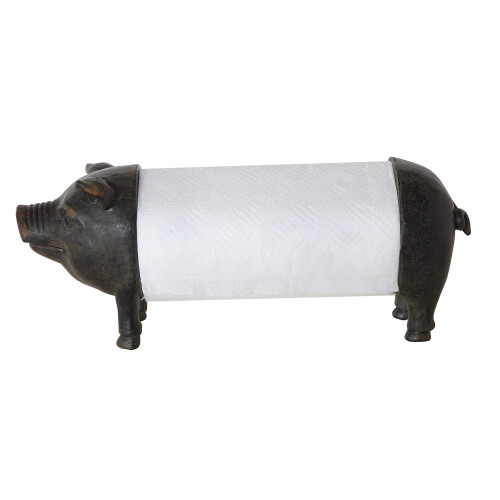 Creative Co-op Antiqued Bronze Pig -paperipyyhetanko